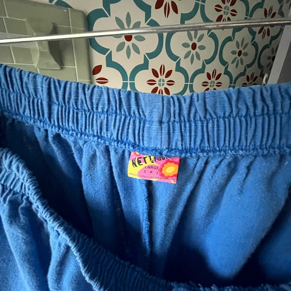 Nettle Studios Mid Easy Pant in Cobalt Linen Large Regular Length - Picture 4 of 13